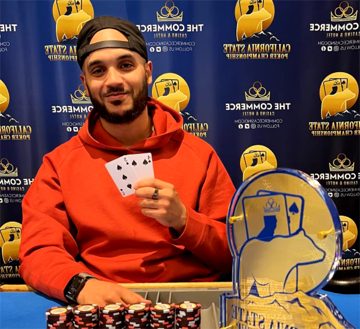 Fausto Valdez after a tournament win